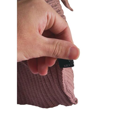 Lillusory Chunky Knit Long Sleeve Cardigan Open Front Mauve Brown Small Cozy - Picture 8 of 10